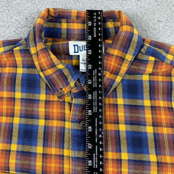 Duluth Trading Shirt Mens XL Brown Plaid Free Swinging Flannel Outdoor Rugged - Picture 7 of 11